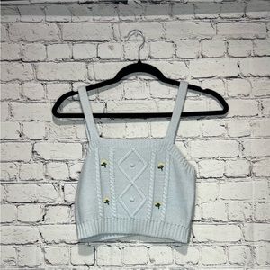 Crochet Appliqué Crop Top